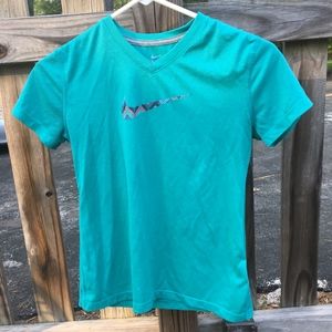 Nike girls athletic shirt size L blue